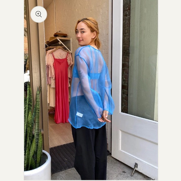 DONNI. Organza Split Shirt - Picture 4 of 5